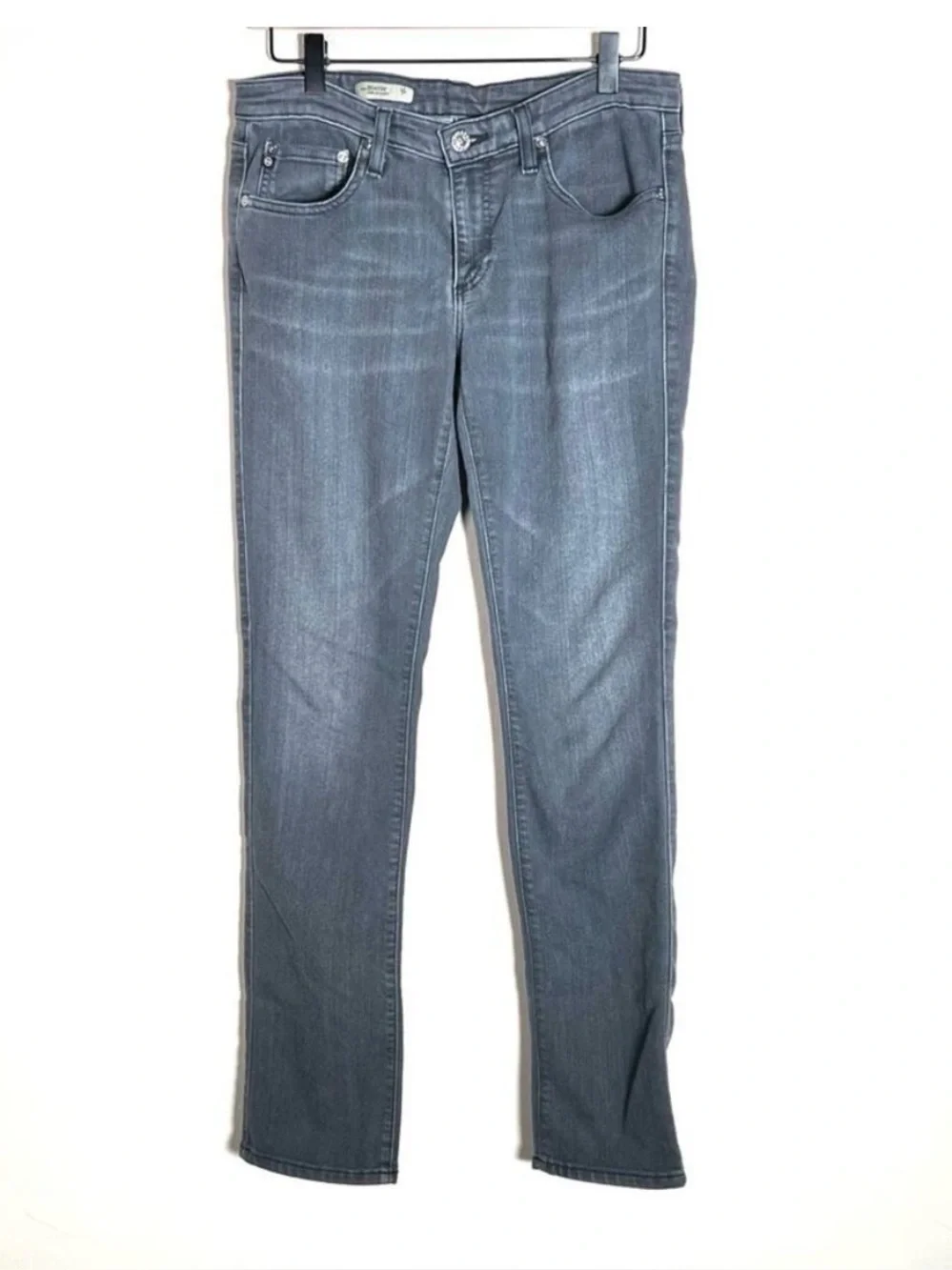 AG Adriano Goldschmied grey the Stevie Slim straight leg jeans size 29 B149